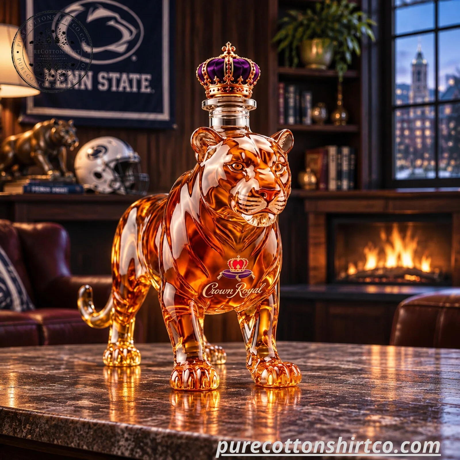 Penn State Nittany Lions 140th Anniversary Lion Decanter - Crown Royal Glass Bottle 8 Penn State Nittany Lions 140th Anniversary Lion Decanter - Crown Royal Glass Bottle