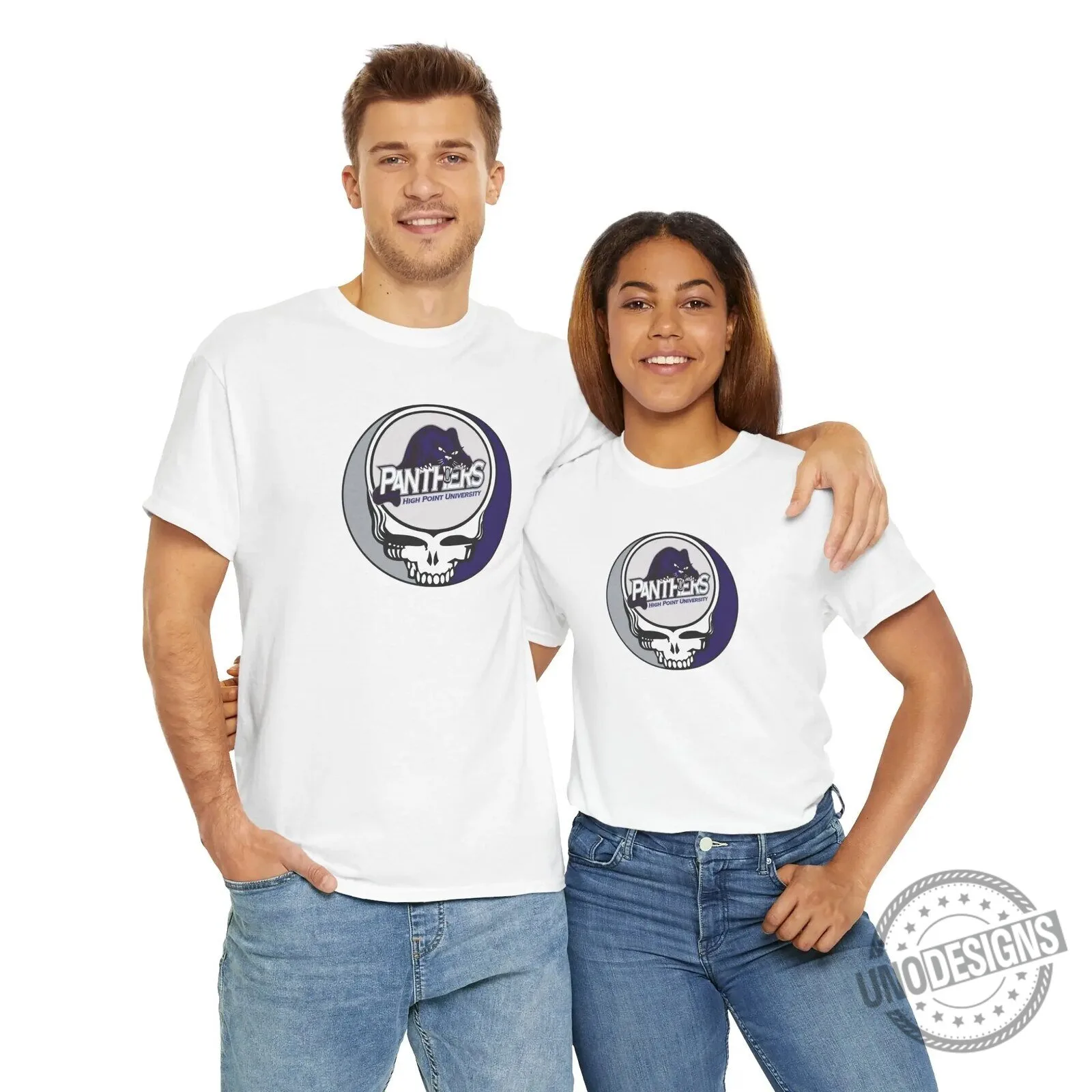 High Point University Panthers Grateful Dead Style Skull Graphic T-Shirt 7 High Point University Panthers Grateful Dead Style Skull Graphic T-Shirt