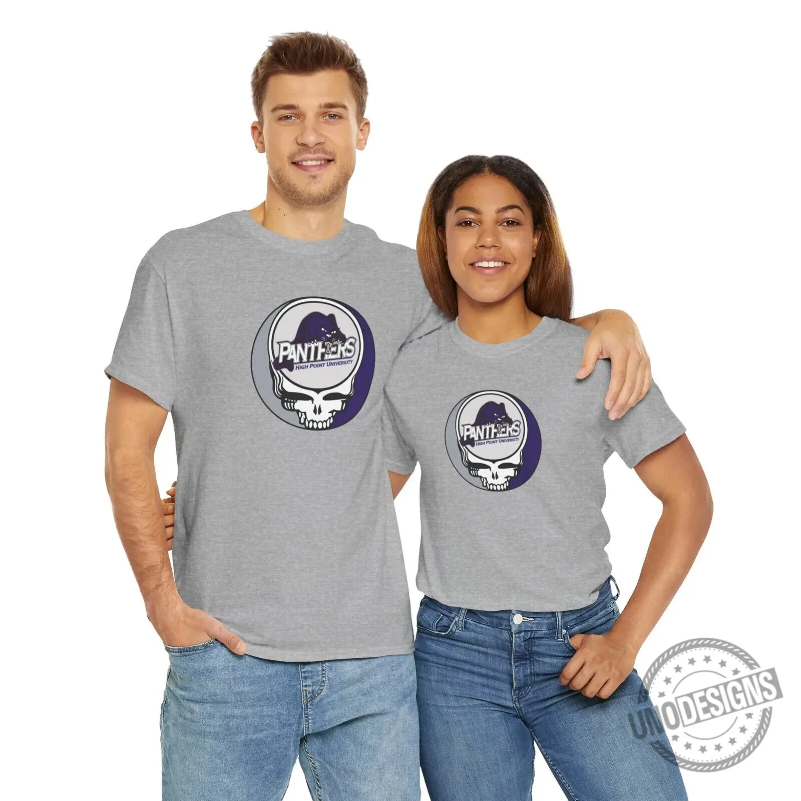 High Point University Panthers Grateful Dead Style Skull Graphic T-Shirt 10 High Point University Panthers Grateful Dead Style Skull Graphic T-Shirt