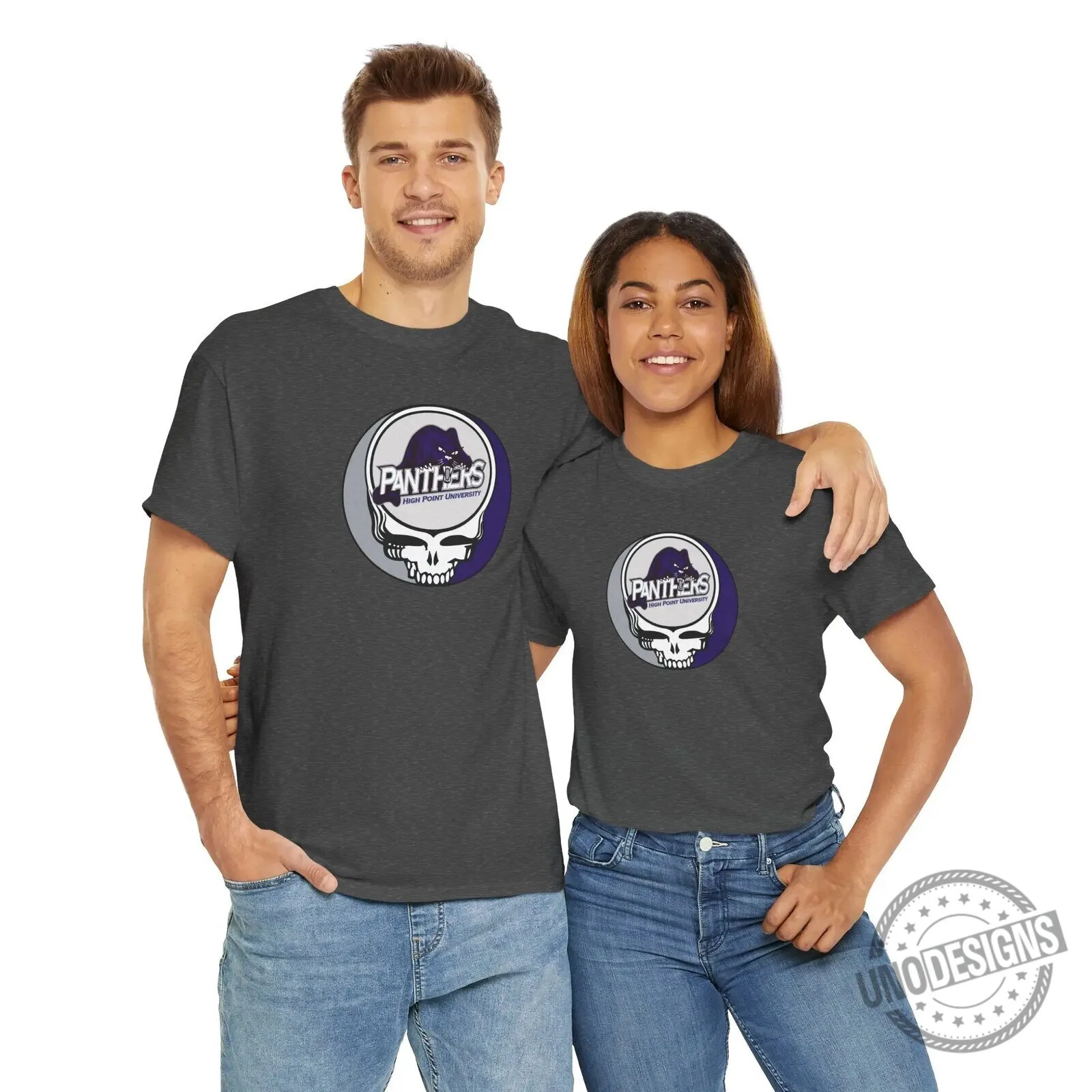 High Point University Panthers Grateful Dead Style Skull Graphic T-Shirt 11 High Point University Panthers Grateful Dead Style Skull Graphic T-Shirt
