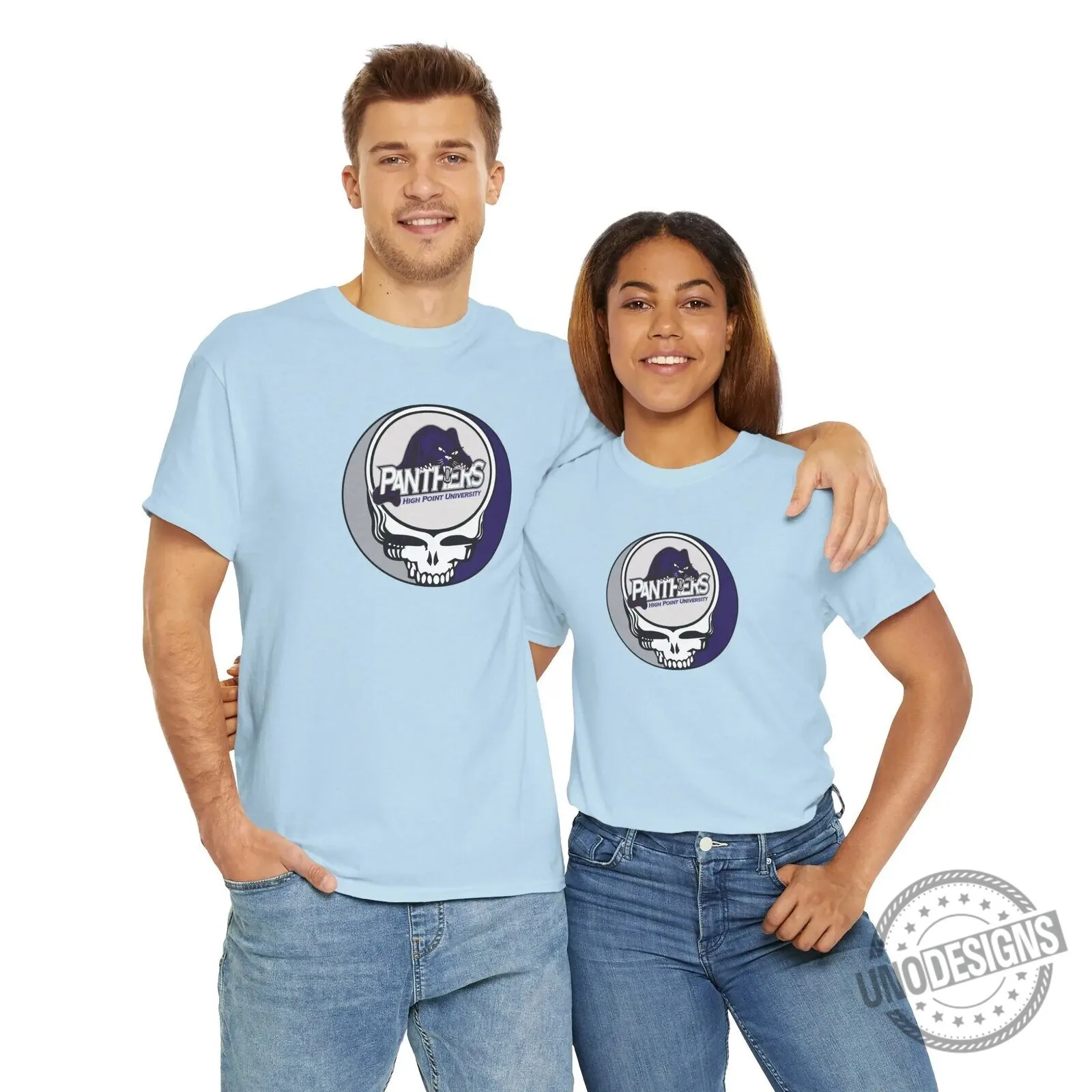 High Point University Panthers Grateful Dead Style Skull Graphic T-Shirt 12 High Point University Panthers Grateful Dead Style Skull Graphic T-Shirt
