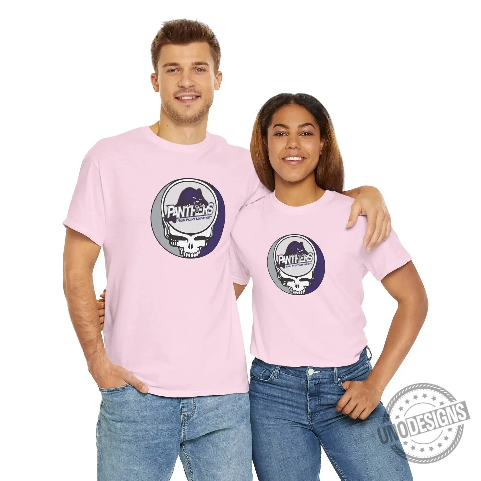High Point University Panthers Grateful Dead Style Skull Graphic T-Shirt 13 High Point University Panthers Grateful Dead Style Skull Graphic T-Shirt