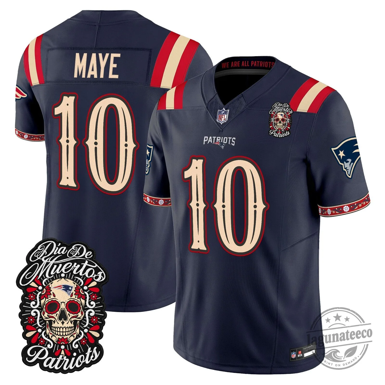 New England Patriots Dia de los Muertos Vapor Limited Football Jersey
