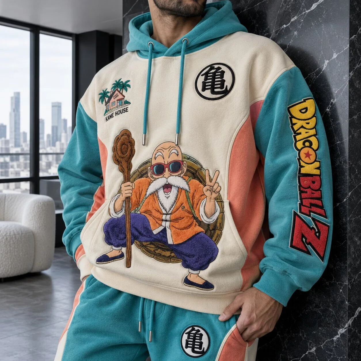 Dragon Ball Z Master Roshi Kame House Anime Graphic Hoodie