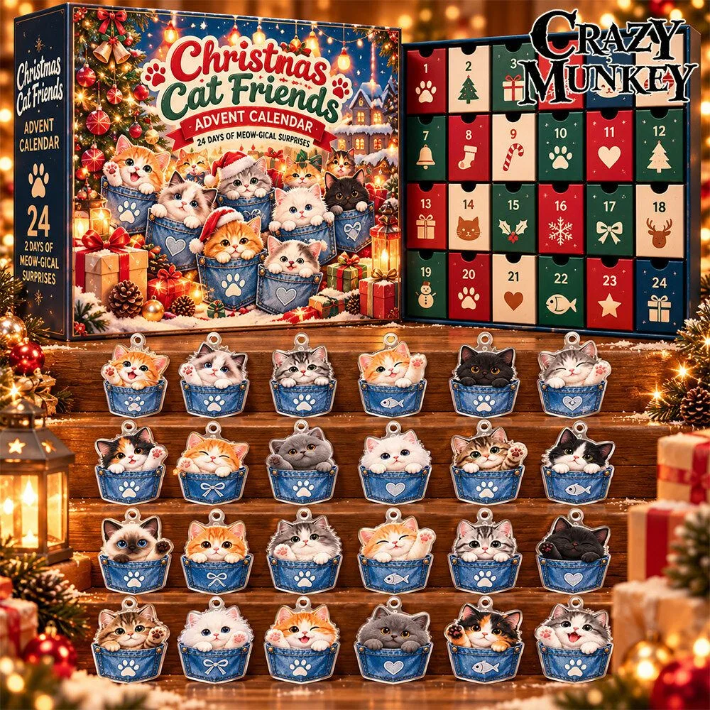 Christmas Cat Friends Cute Kittens in Cups Advent Calendar | Collectibles