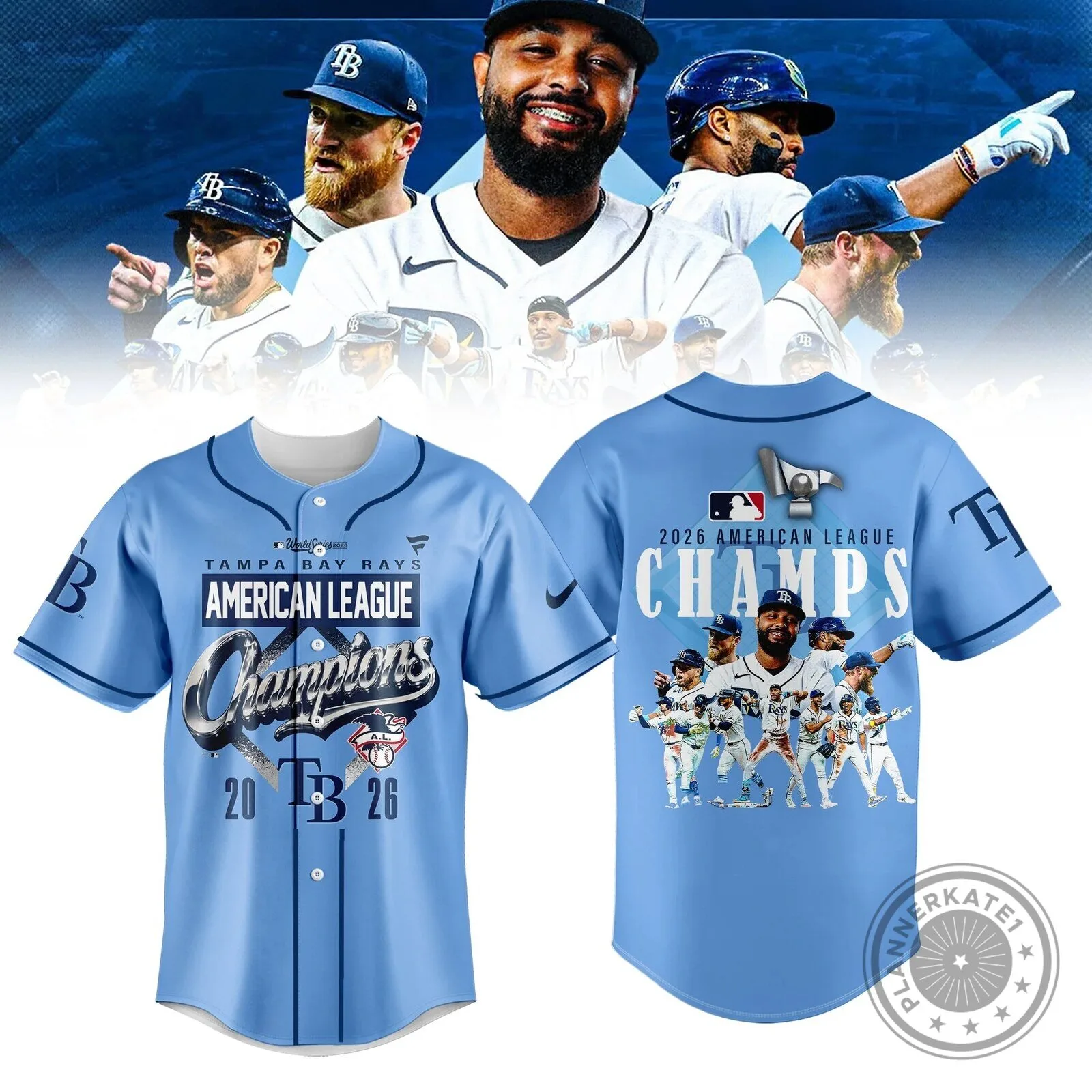 2026 American League Champions Jersey for Tampa Bay Rays Baseball Fanatics