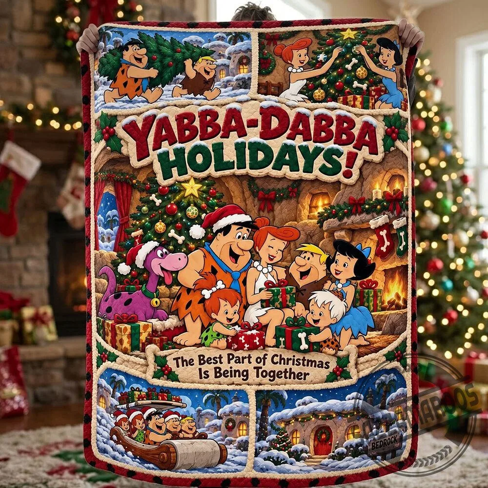 The Flintstones Best Part of Christmas Is Being Together Fleece Throw Blanket 3 The Flintstones Best Part of Christmas Is Being Together Fleece Throw Blanket