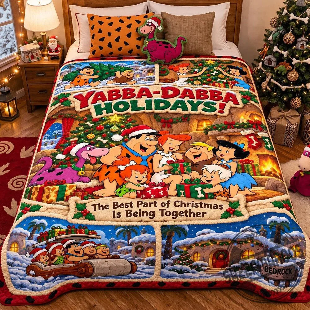 The Flintstones Best Part of Christmas Is Being Together Fleece Throw Blanket 4 The Flintstones Best Part of Christmas Is Being Together Fleece Throw Blanket