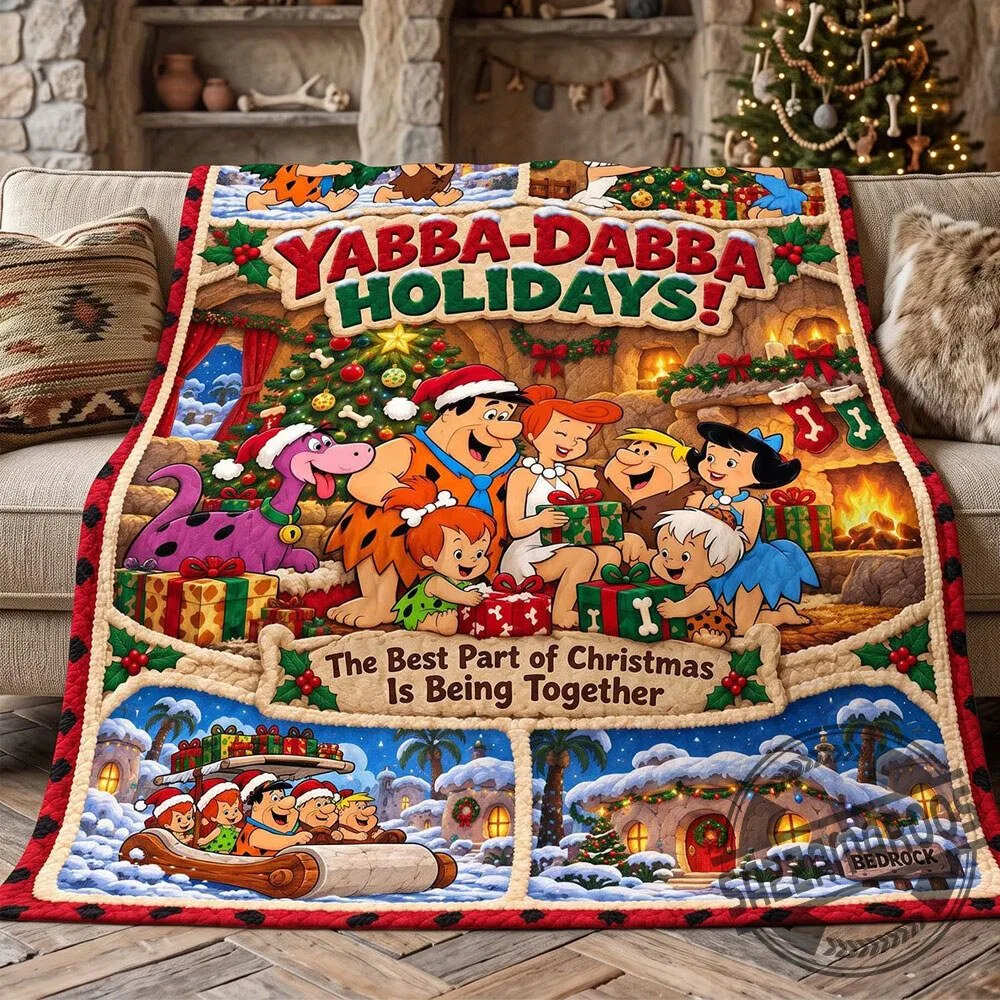The Flintstones Best Part of Christmas Is Being Together Fleece Throw Blanket 5 The Flintstones Best Part of Christmas Is Being Together Fleece Throw Blanket