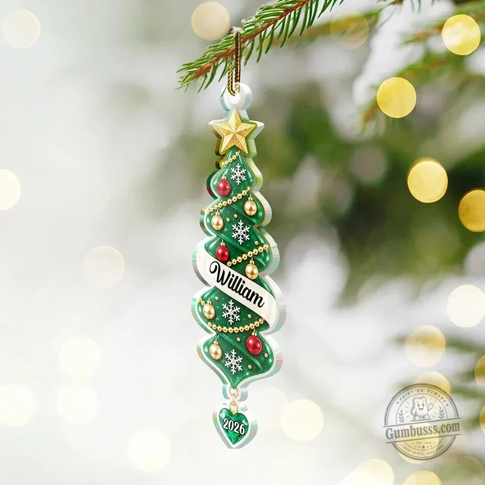 Personalized Christmas Tree Santa Snowman Penguin Elf Spiral Ornament 9 Personalized Christmas Tree Santa Snowman Penguin Elf Spiral Ornament