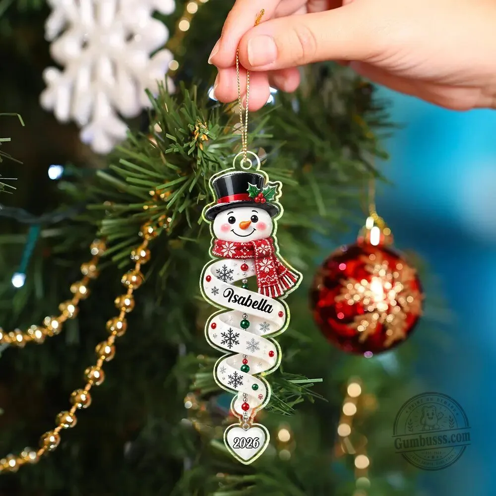 Personalized Christmas Tree Santa Snowman Penguin Elf Spiral Ornament 11 Personalized Christmas Tree Santa Snowman Penguin Elf Spiral Ornament