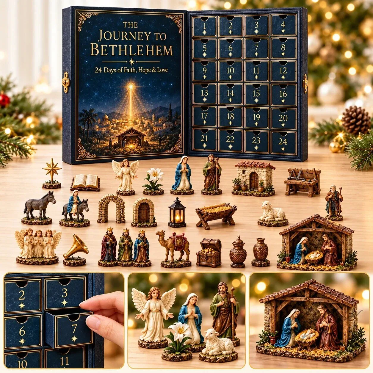 Journey to Bethlehem 24-Day Nativity Advent Calendar with Figurines 2D 7 Journey to Bethlehem 24-Day Nativity Advent Calendar with Figurines