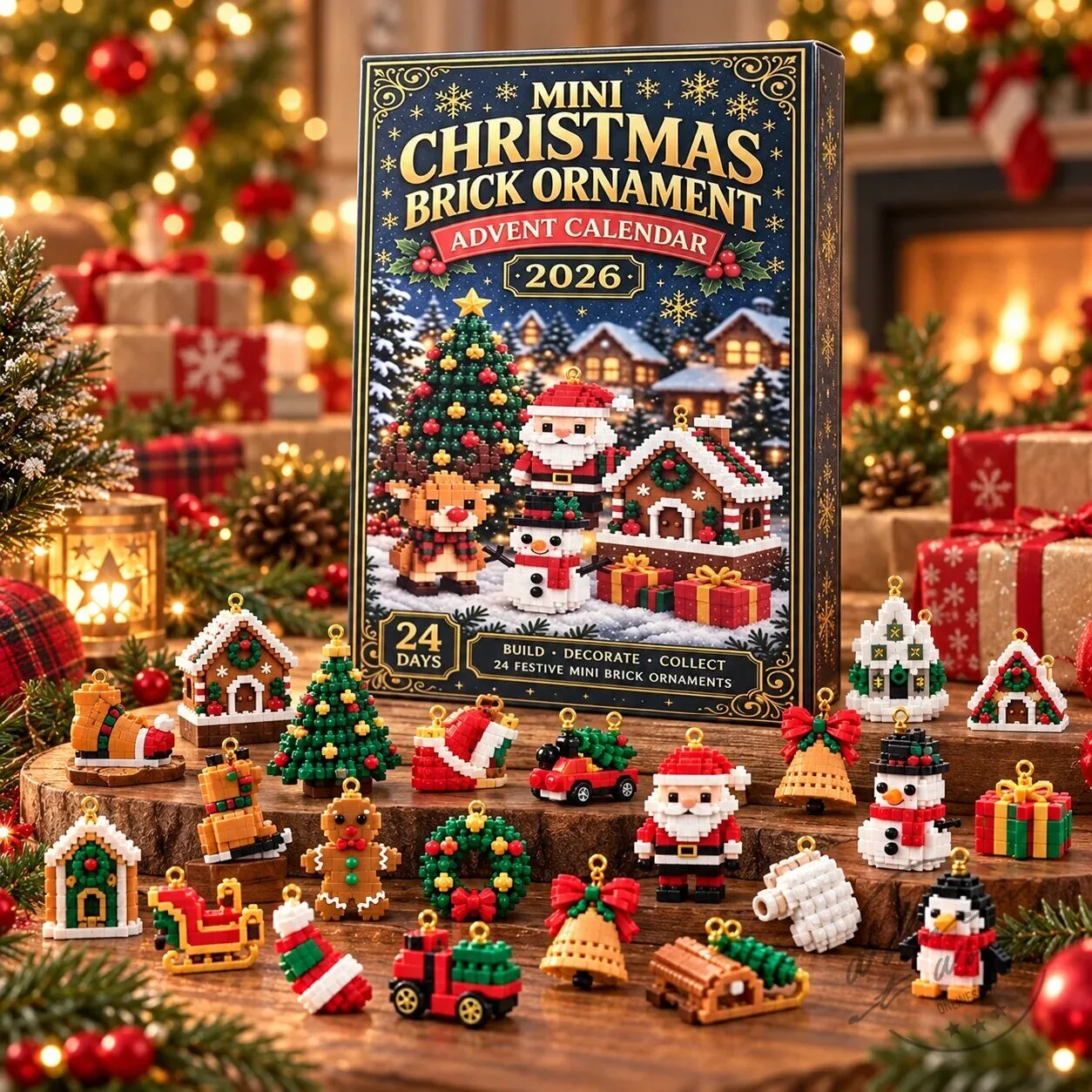 Christmas Mini Brick Ornament Advent Calendar 2026 Festive Building Block Set