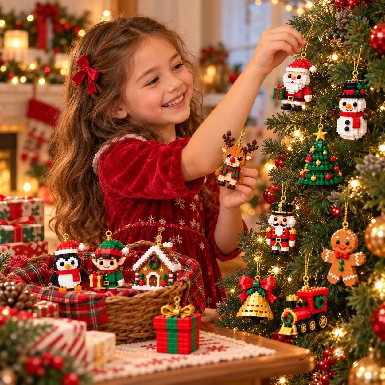 Christmas Mini Brick Ornament Advent Calendar 2026 Festive Building Block Set 2D 5 Christmas Mini Brick Ornament Advent Calendar 2026 Festive Building Block Set