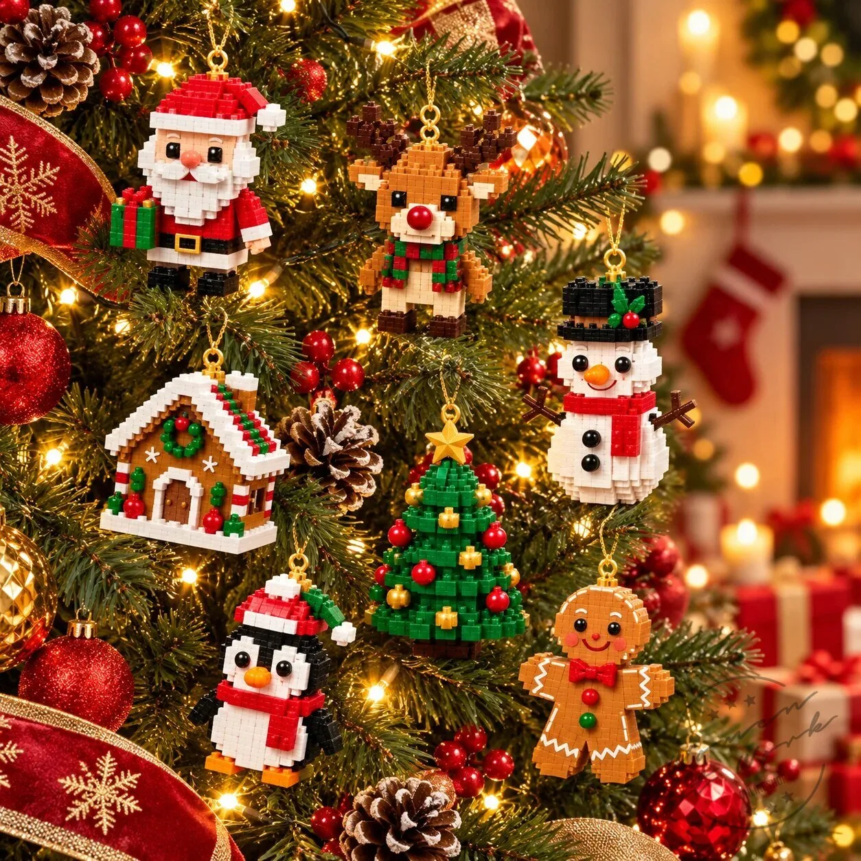 Christmas Mini Brick Ornament Advent Calendar 2026 Festive Building Block Set 2D 6 Christmas Mini Brick Ornament Advent Calendar 2026 Festive Building Block Set