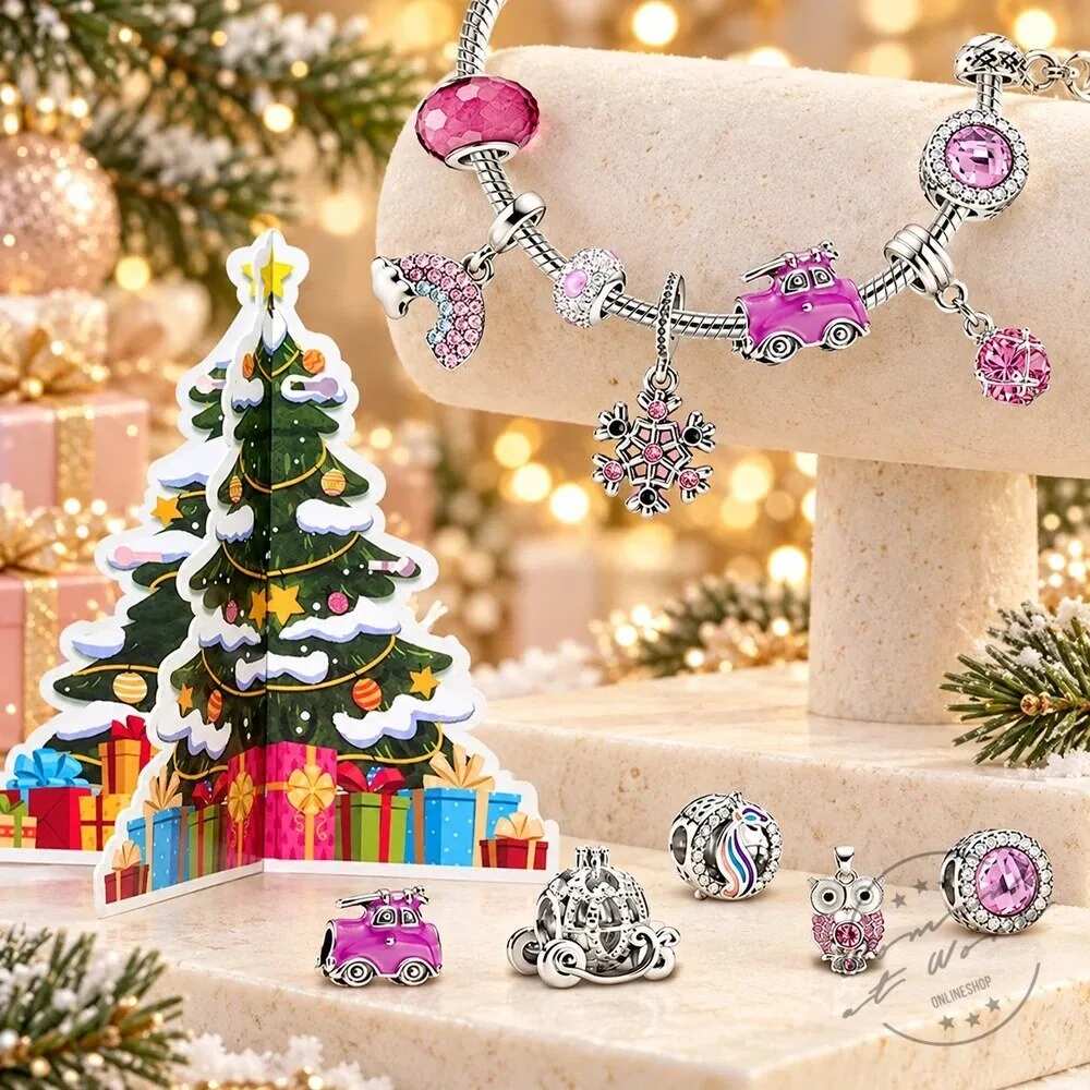 Christmas Charm Bracelet and Necklace Advent Calendar Jewelry Gift Set 2D 60 Christmas Charm Bracelet and Necklace Advent Calendar Jewelry Gift Set
