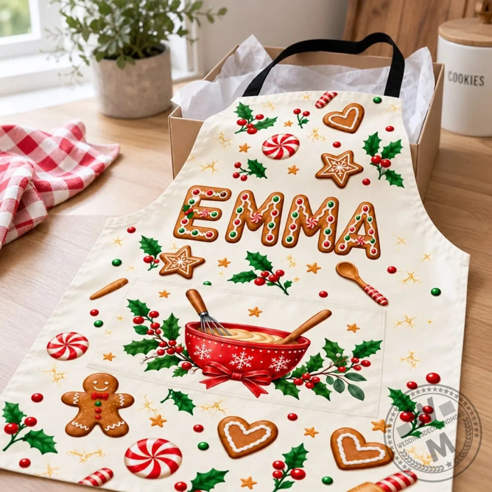 Personalized Christmas Cookie Baking Apron for Kids with Custom Name 8 Personalized Christmas Cookie Baking Apron for Kids with Custom Name
