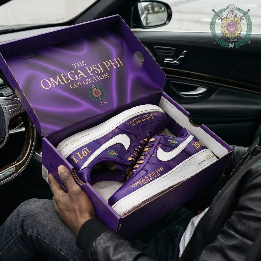 Omega Psi Phi Fraternity Custom Air Force 1 Low Top Sneakers Omega Psi Phi Fraternity Custom Air Force 1 Low Top Sneakers