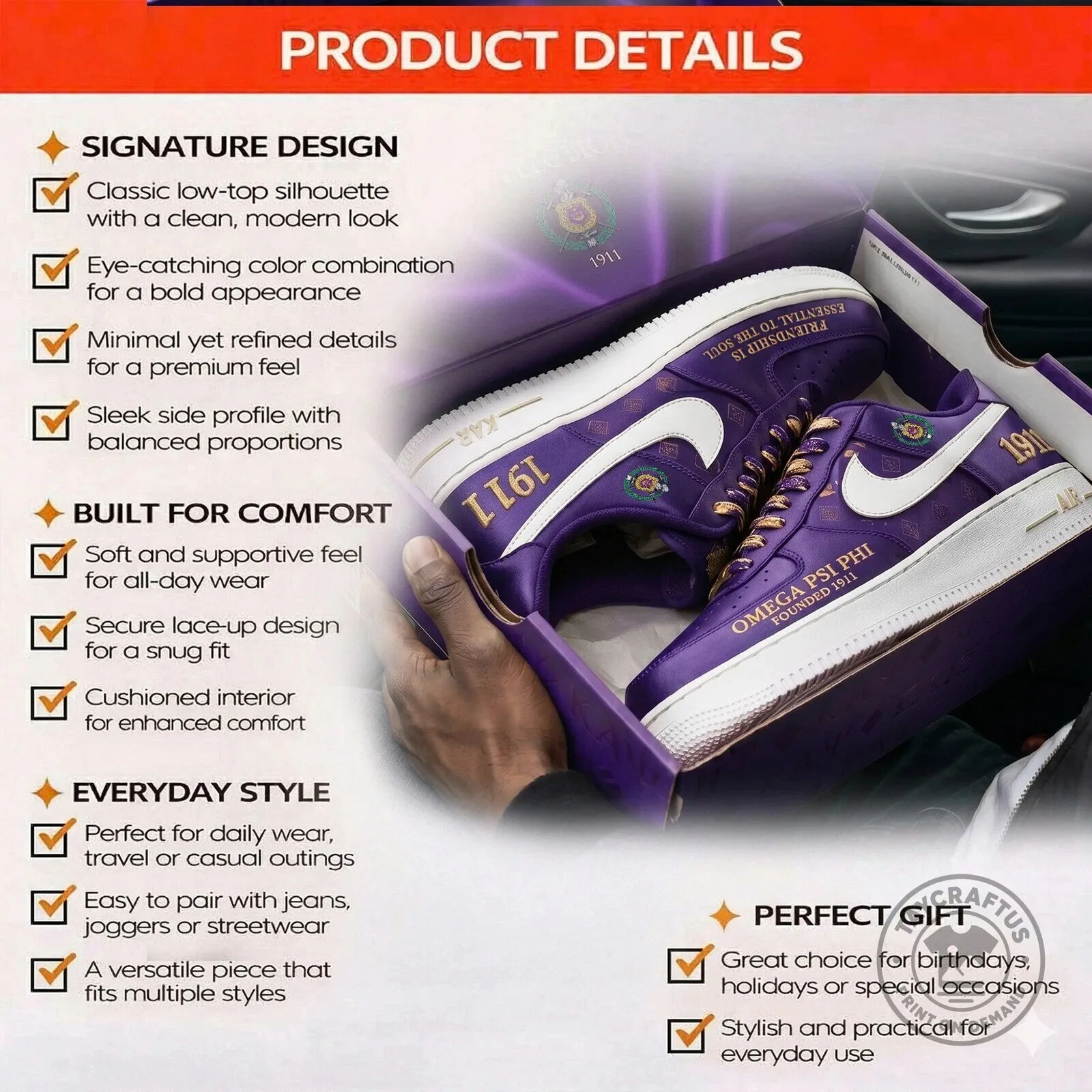 Omega Psi Phi Fraternity Custom Air Force 1 Low Top Sneakers 3 Omega Psi Phi Fraternity Custom Air Force 1 Low Top Sneakers