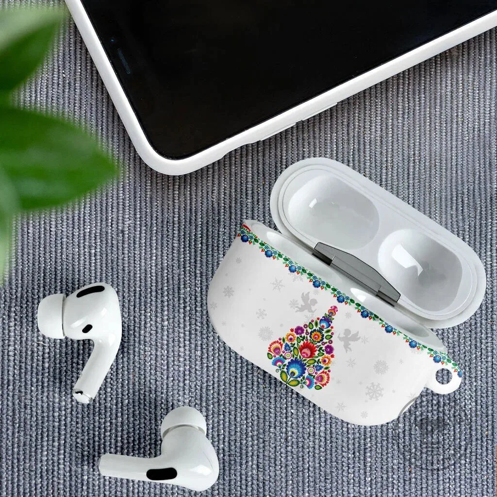 Polish Folk Art Christmas Tree AirPods Case, Poland Christmas Floral Design 9 Polish Folk Art Christmas Tree AirPods Case, Poland Christmas Floral Design