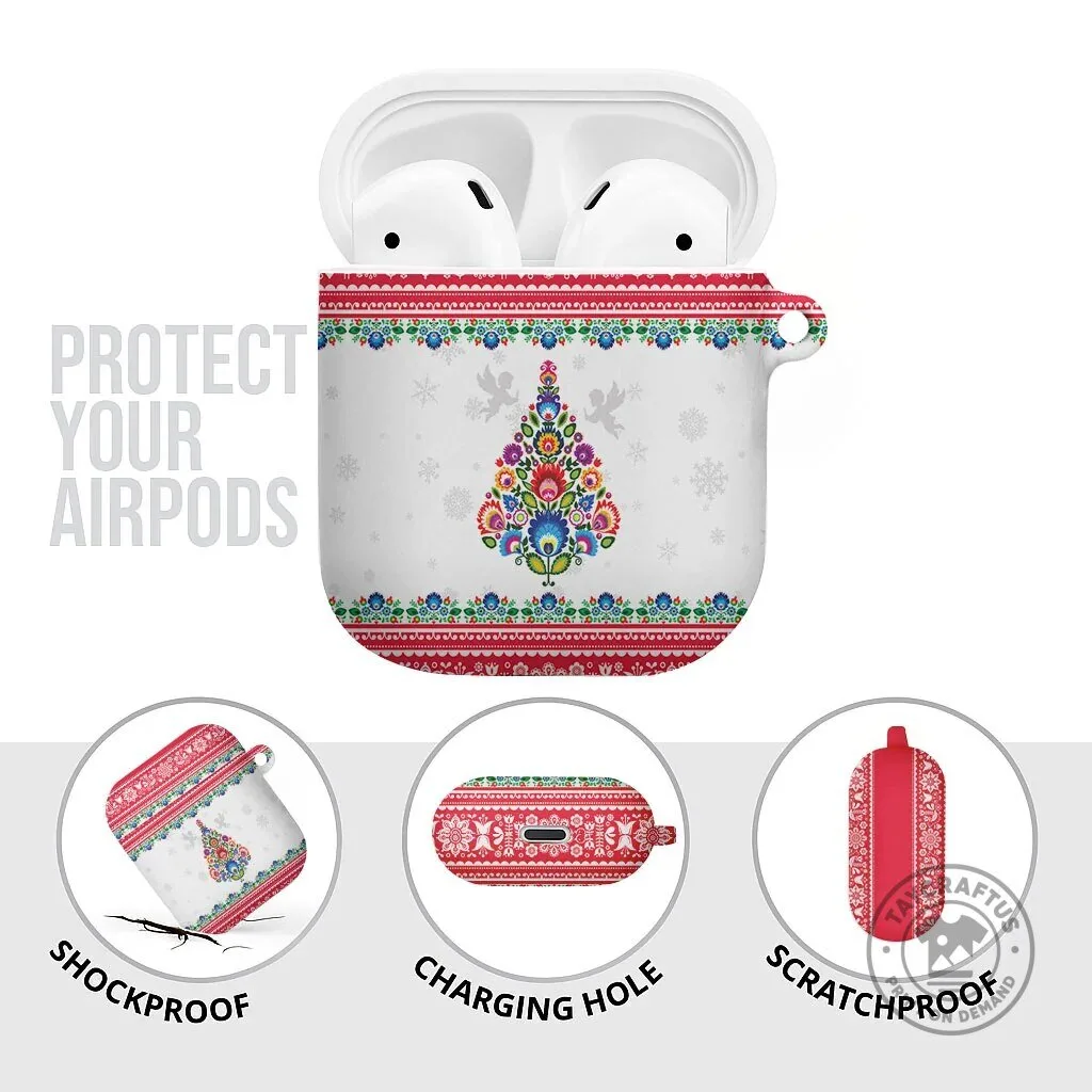 Polish Folk Art Christmas Tree AirPods Case, Poland Christmas Floral Design 11 Polish Folk Art Christmas Tree AirPods Case, Poland Christmas Floral Design