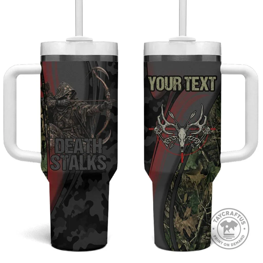 Personalized Death Stalks Bowhunting Grim Reaper Deer Skull Camouflage Tumbler 6 Personalized Death Stalks Bowhunting Grim Reaper Deer Skull Camouflage Tumbler