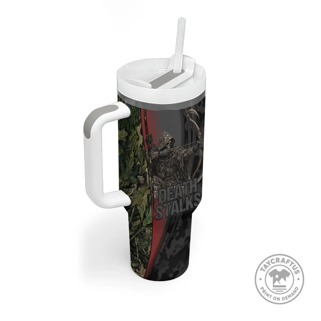 Personalized Death Stalks Bowhunting Grim Reaper Deer Skull Camouflage Tumbler 7 Personalized Death Stalks Bowhunting Grim Reaper Deer Skull Camouflage Tumbler