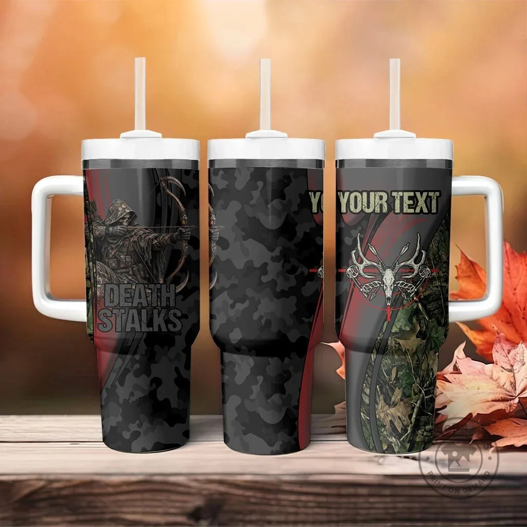 Personalized Death Stalks Bowhunting Grim Reaper Deer Skull Camouflage Tumbler 9 Personalized Death Stalks Bowhunting Grim Reaper Deer Skull Camouflage Tumbler
