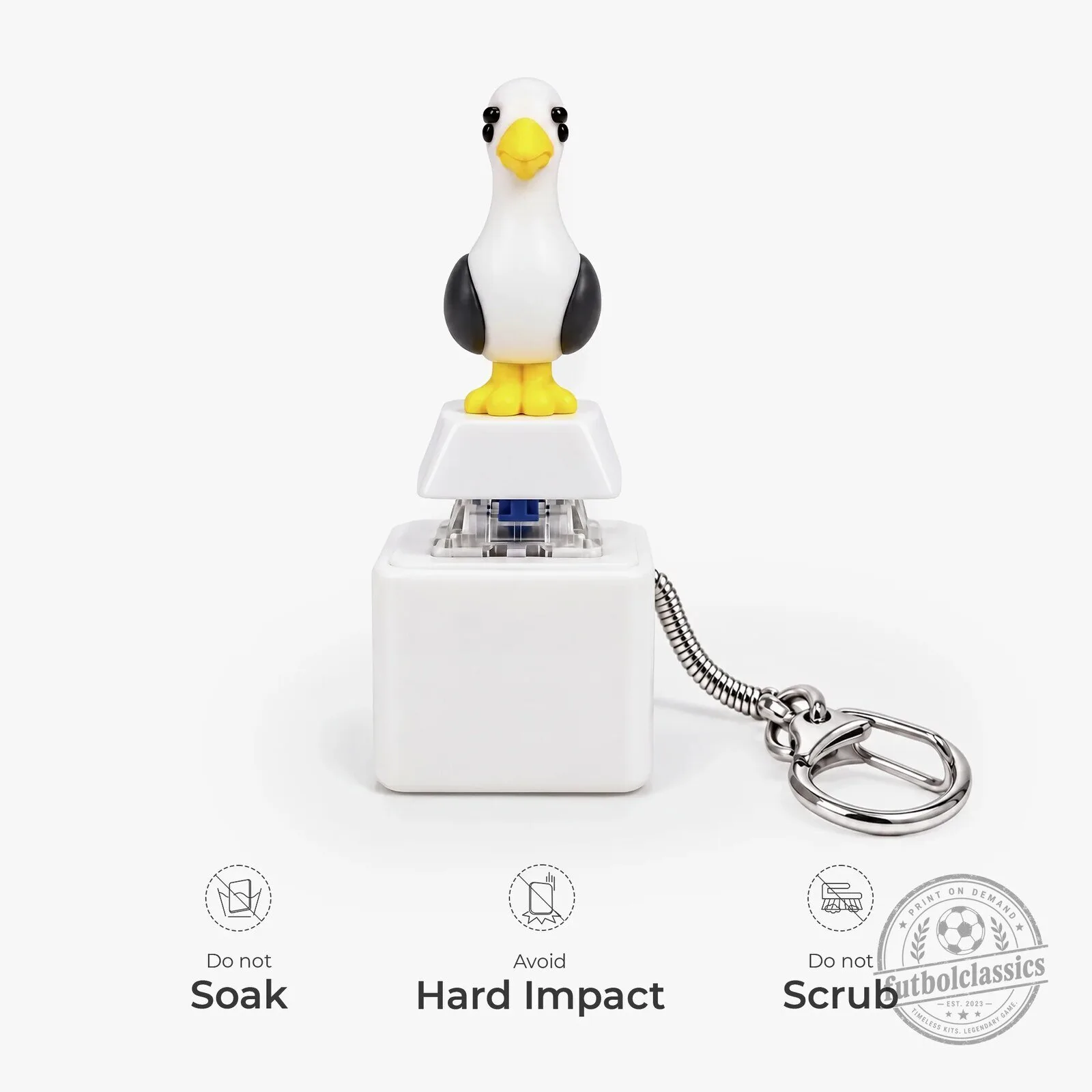 Funny Seagull Button Keychain with Sound and Light, Unique Gift for Friends 12 Funny Seagull Button Keychain with Sound and Light, Unique Gift for Friends