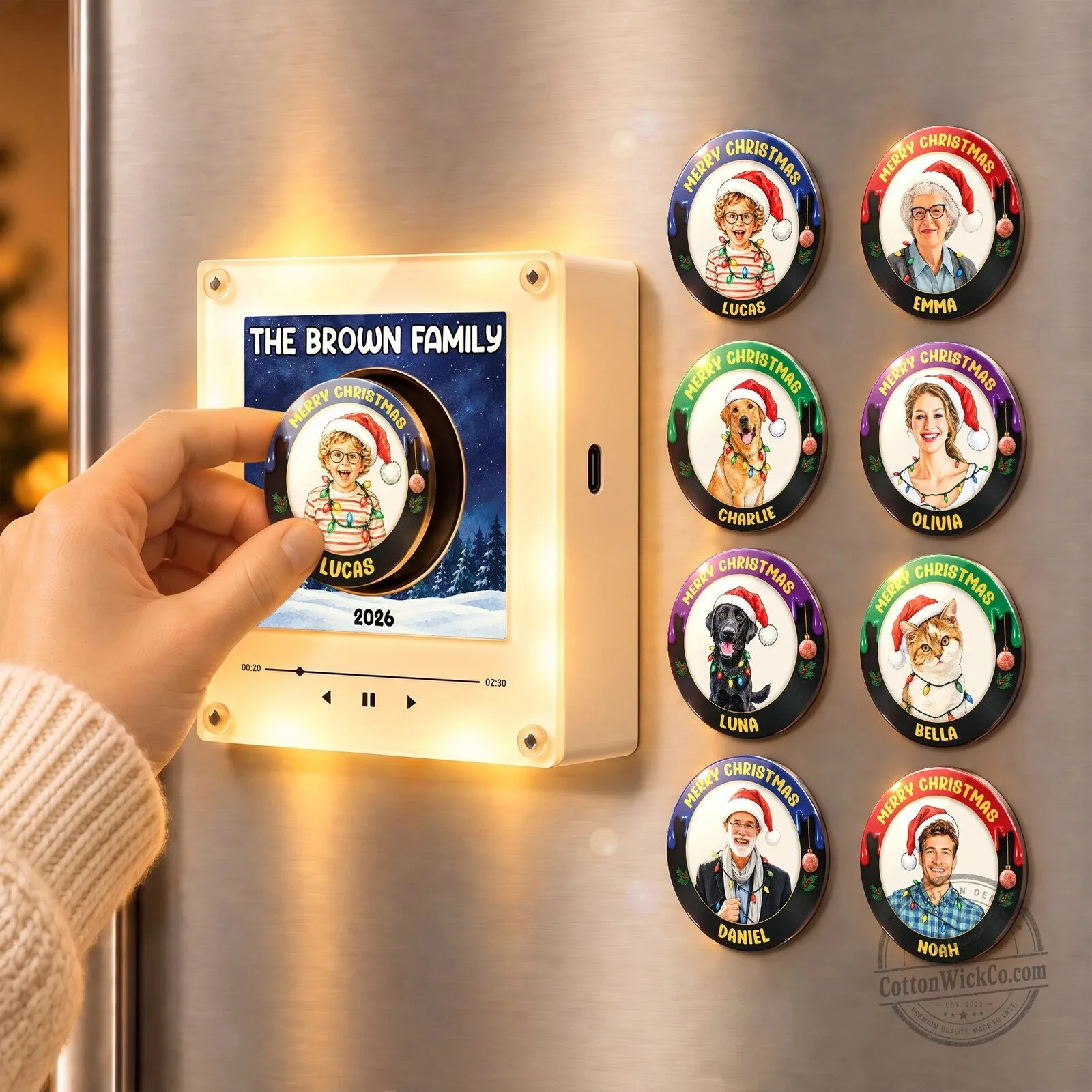 Custom Christmas Family Photo NFC Music Magnet - Personalized Holiday Gift 9 Custom Christmas Family Photo NFC Music Magnet - Personalized Holiday Gift