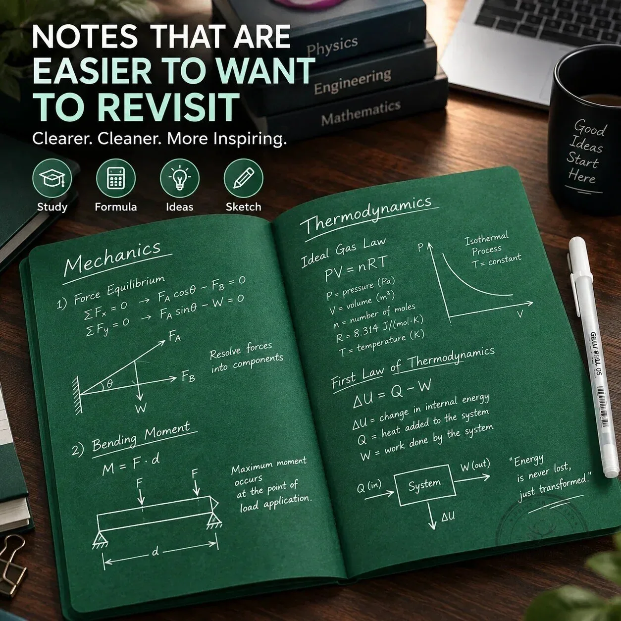 Deep Green Blank Journal with White Gel Pen, 198 Pages, 120gsm Paper 15 Deep Green Blank Journal with White Gel Pen, 198 Pages, 120gsm Paper