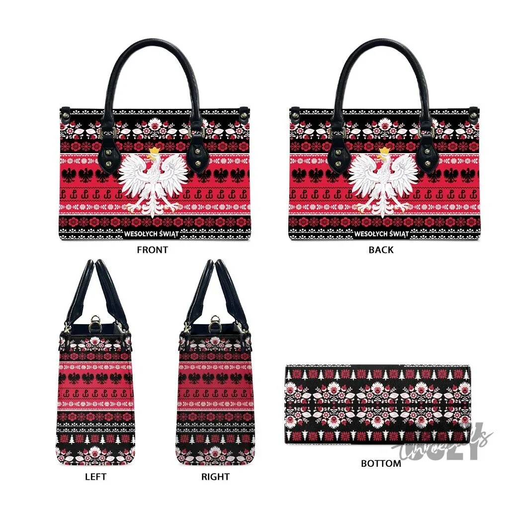 Polska Wesolych Swiat Polish Eagle Folk Art Leather Handbag 11 Polska Wesolych Swiat Polish Eagle Folk Art Leather Handbag