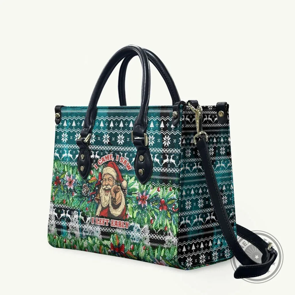 Funny Santa Claus Christmas Ugly Sweater Pattern Handbag