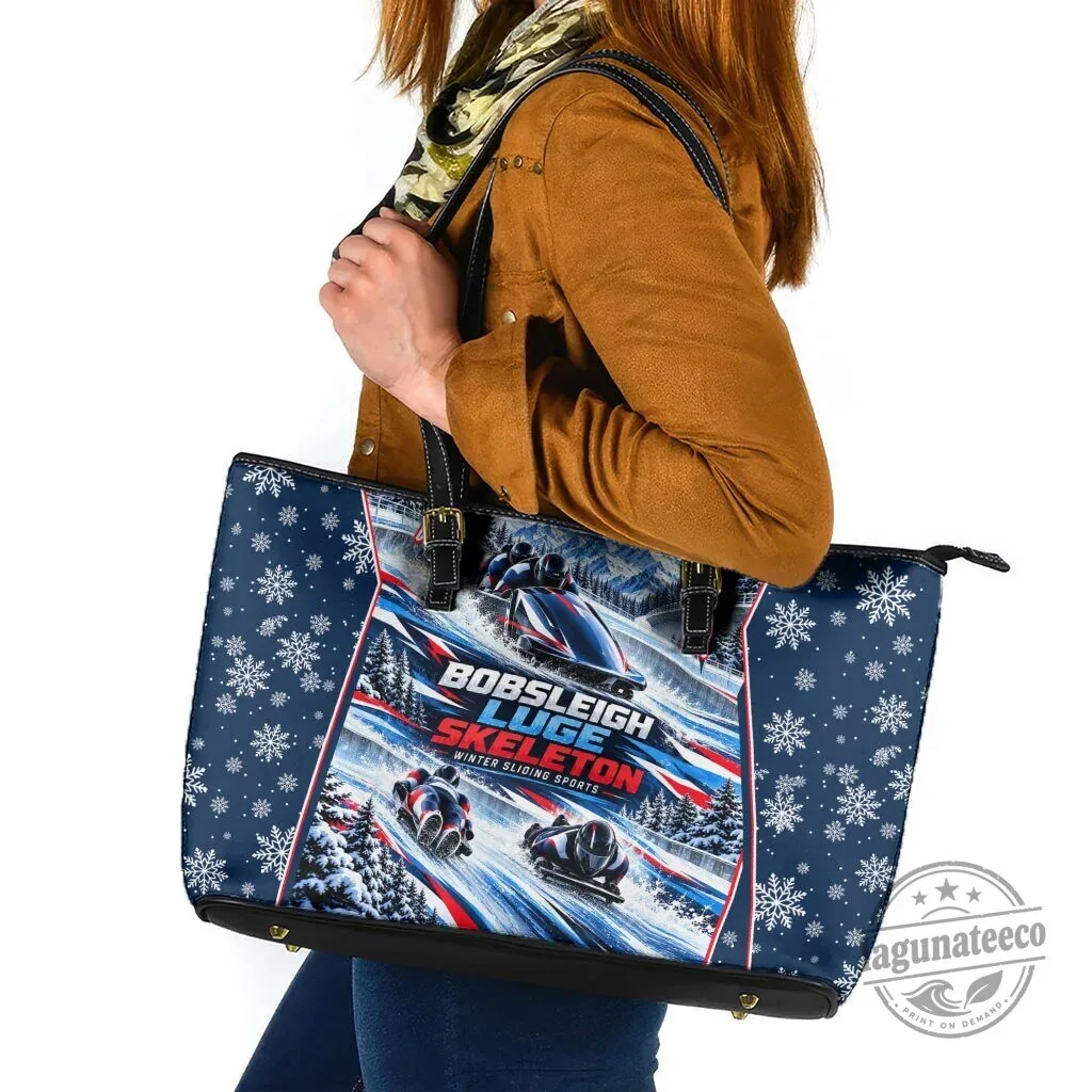 Winter Sliding Sports Bobsleigh Luge Skeleton Tote Bag