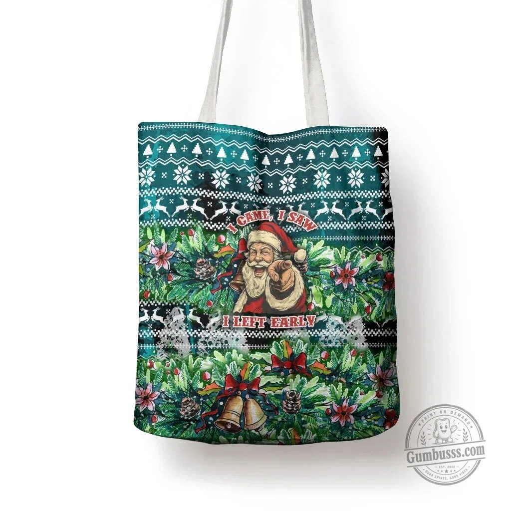 Funny Santa Claus Christmas I Came I Saw I Left Early Holiday Tote Bag 10 Funny Santa Claus Christmas I Came I Saw I Left Early Holiday Tote Bag