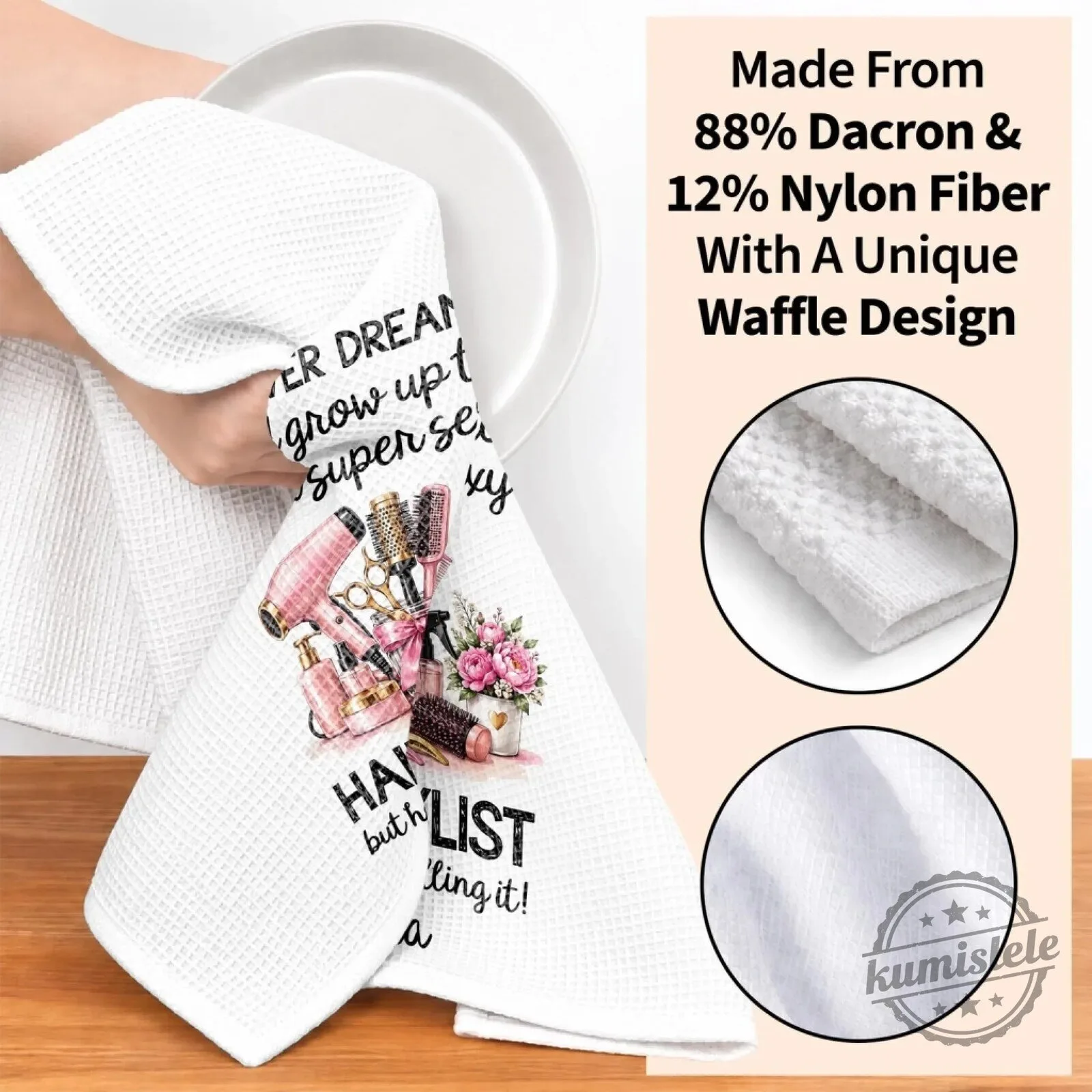 Personalized Hair Stylist Kitchen Towel for Women, Funny Hairdresser Gift 18 Personalized Hair Stylist Kitchen Towel for Women, Funny Hairdresser Gift