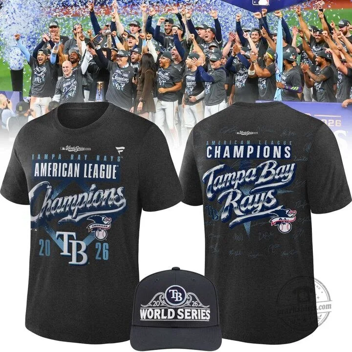 2026 American League Champions Locker Room Tee - Tampa Bay Rays 3 2026 American League Champions Locker Room Tee - Tampa Bay Rays