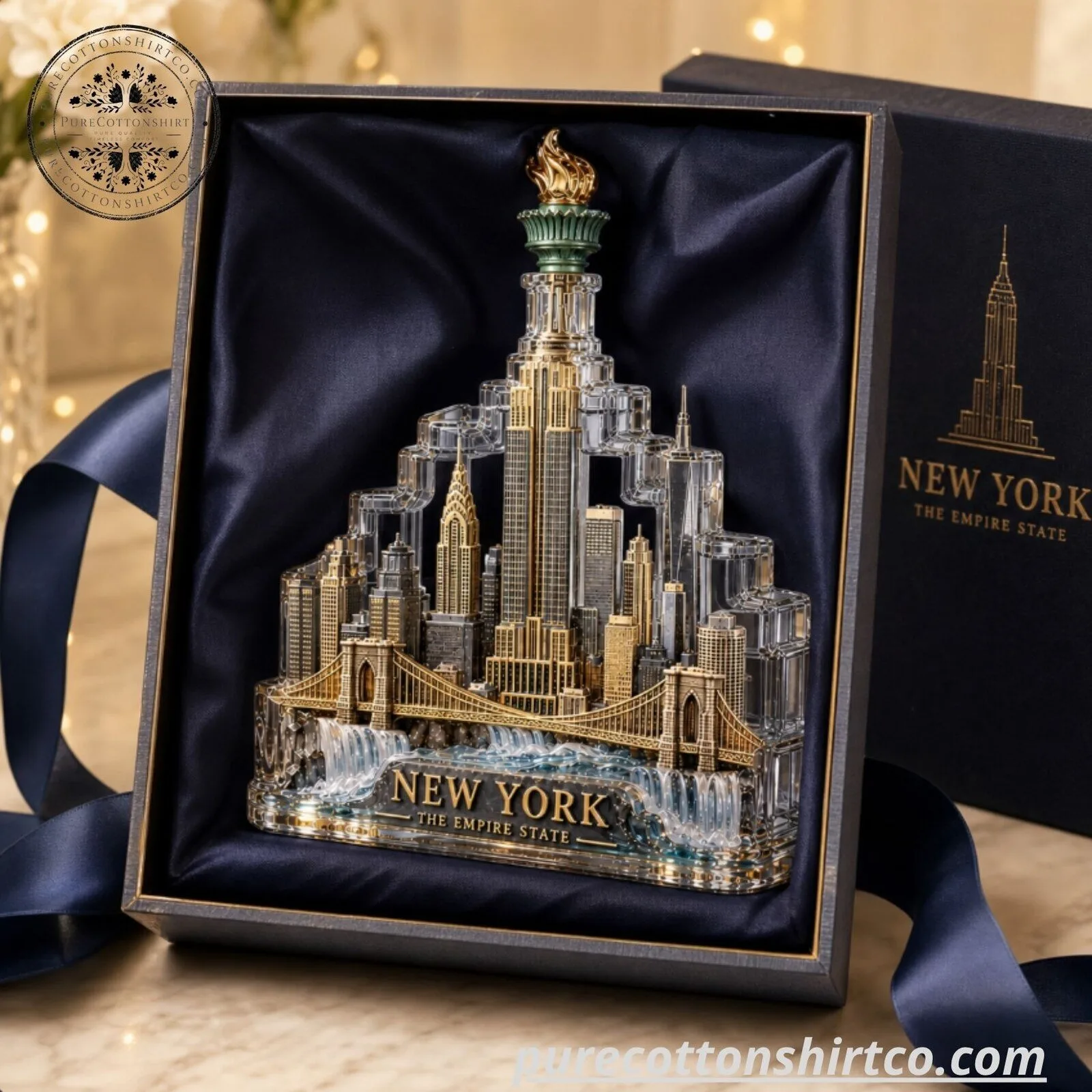 New York The Empire State Decanter - Skyline And Statue of Liberty Crystal Glass Bottle 6 New York The Empire State Decanter - Skyline And Statue of Liberty Crystal Glass Bottle