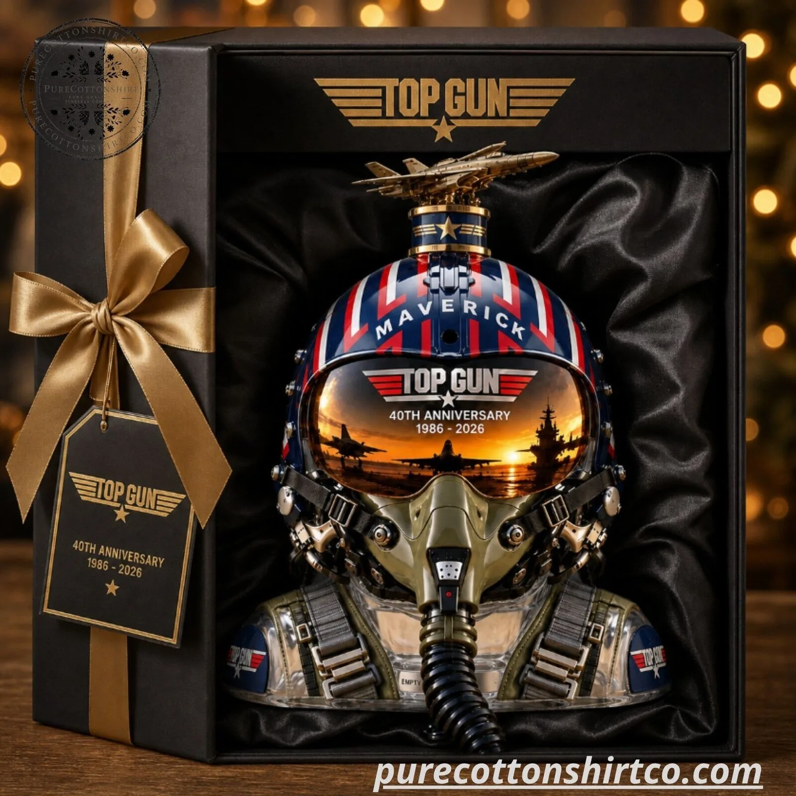 Top Gun Maverick Pilot Helmet Shaped Crystal Glass Decanter - 1986-2026 Edition 5 Top Gun Maverick Pilot Helmet Shaped Crystal Glass Decanter - 1986-2026 Edition
