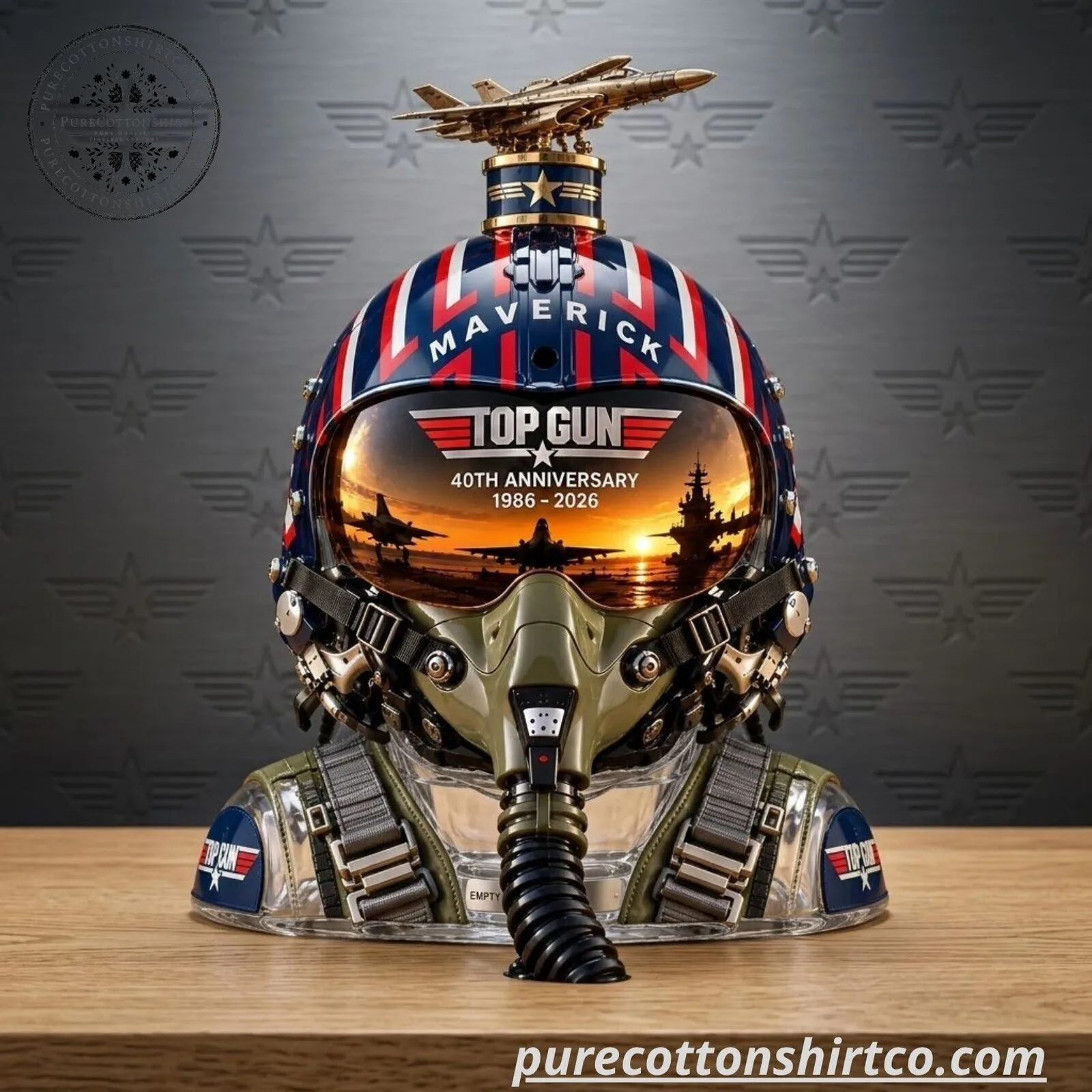 Top Gun Maverick Pilot Helmet Shaped Crystal Glass Decanter - 1986-2026 Edition 6 Top Gun Maverick Pilot Helmet Shaped Crystal Glass Decanter - 1986-2026 Edition