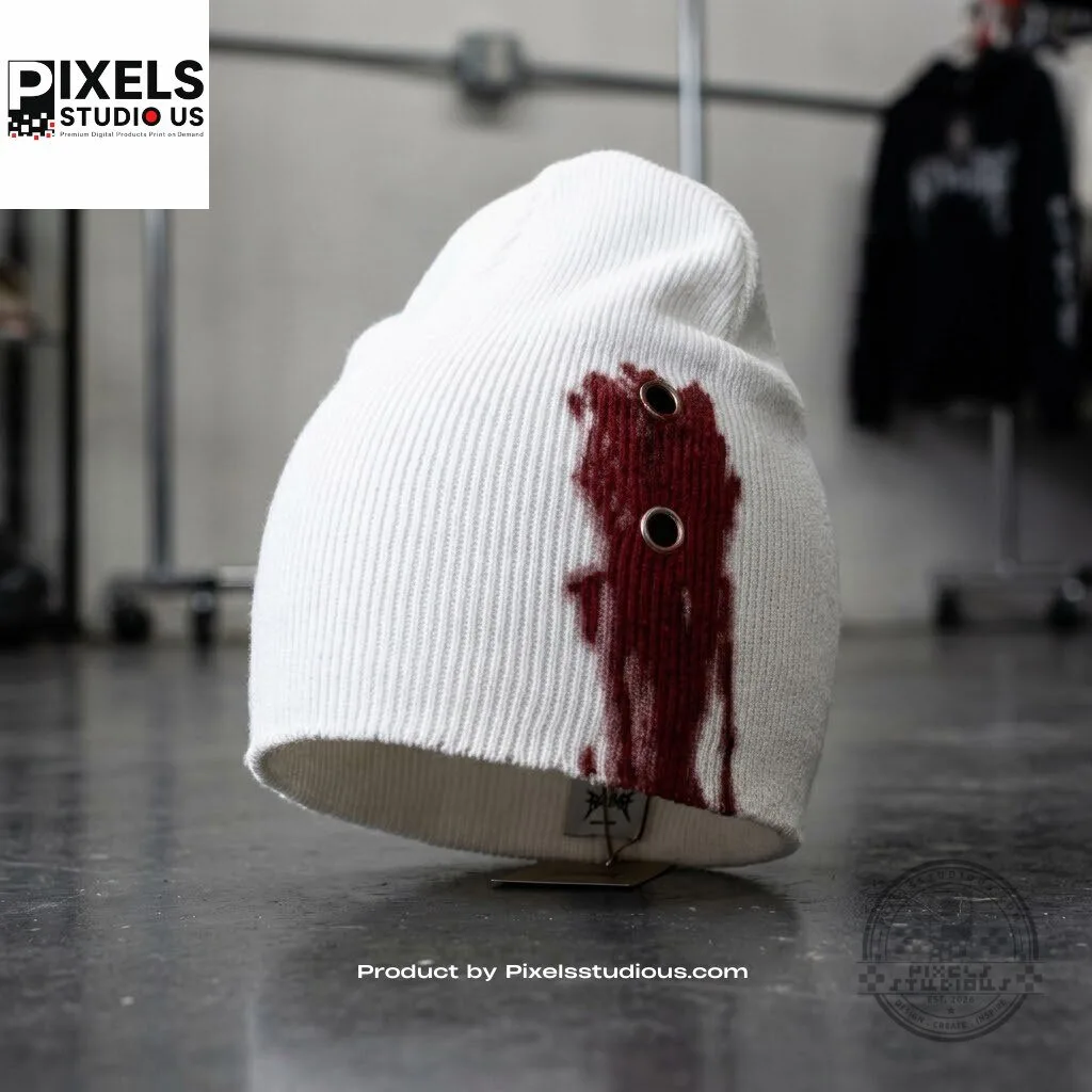 Blood Stained Beanie Hat 7 Blood Stained Beanie Hat 3D shirt or sports jersey with all-over print design