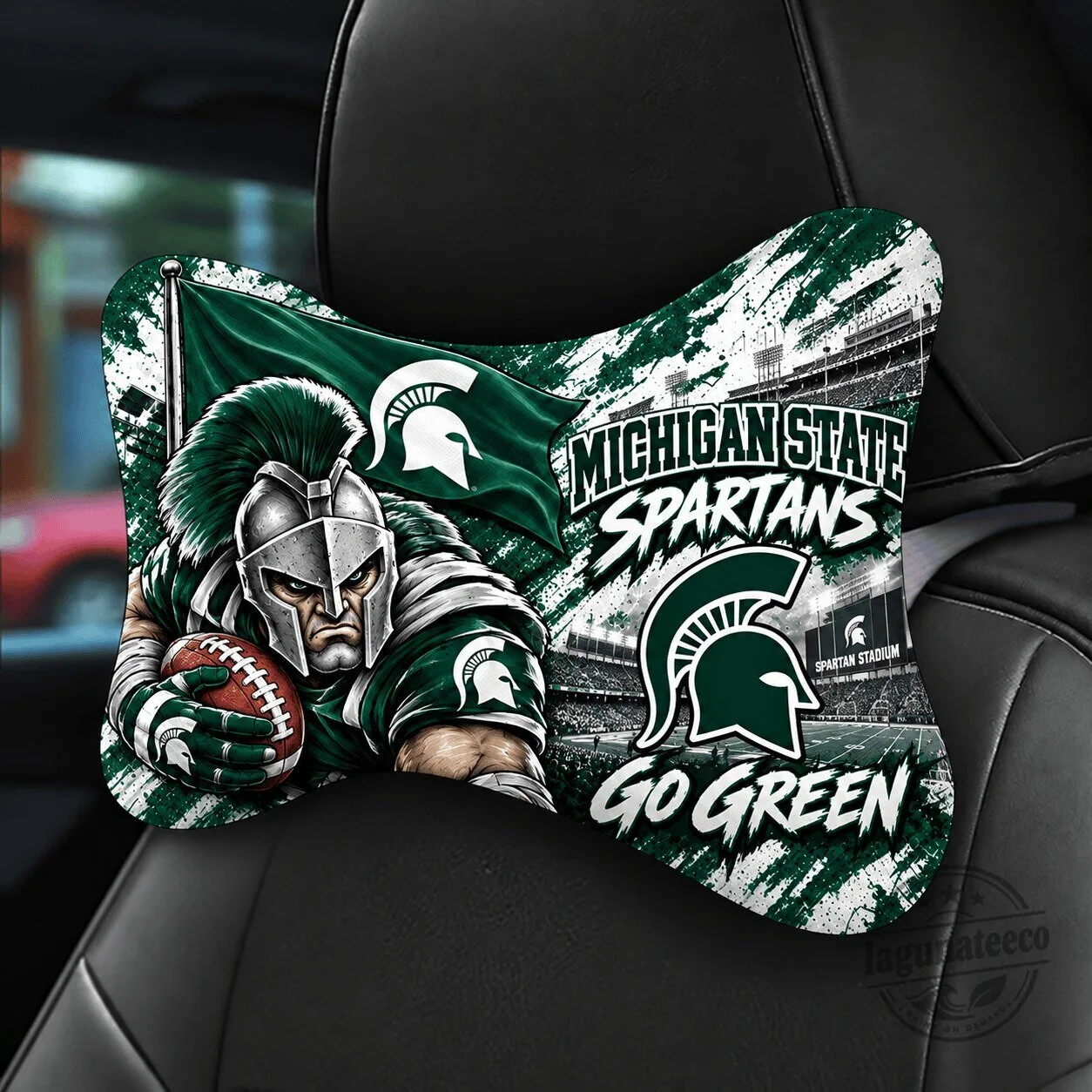 Michigan State Spartans Football Mascot Car Seat Headrest Pillow