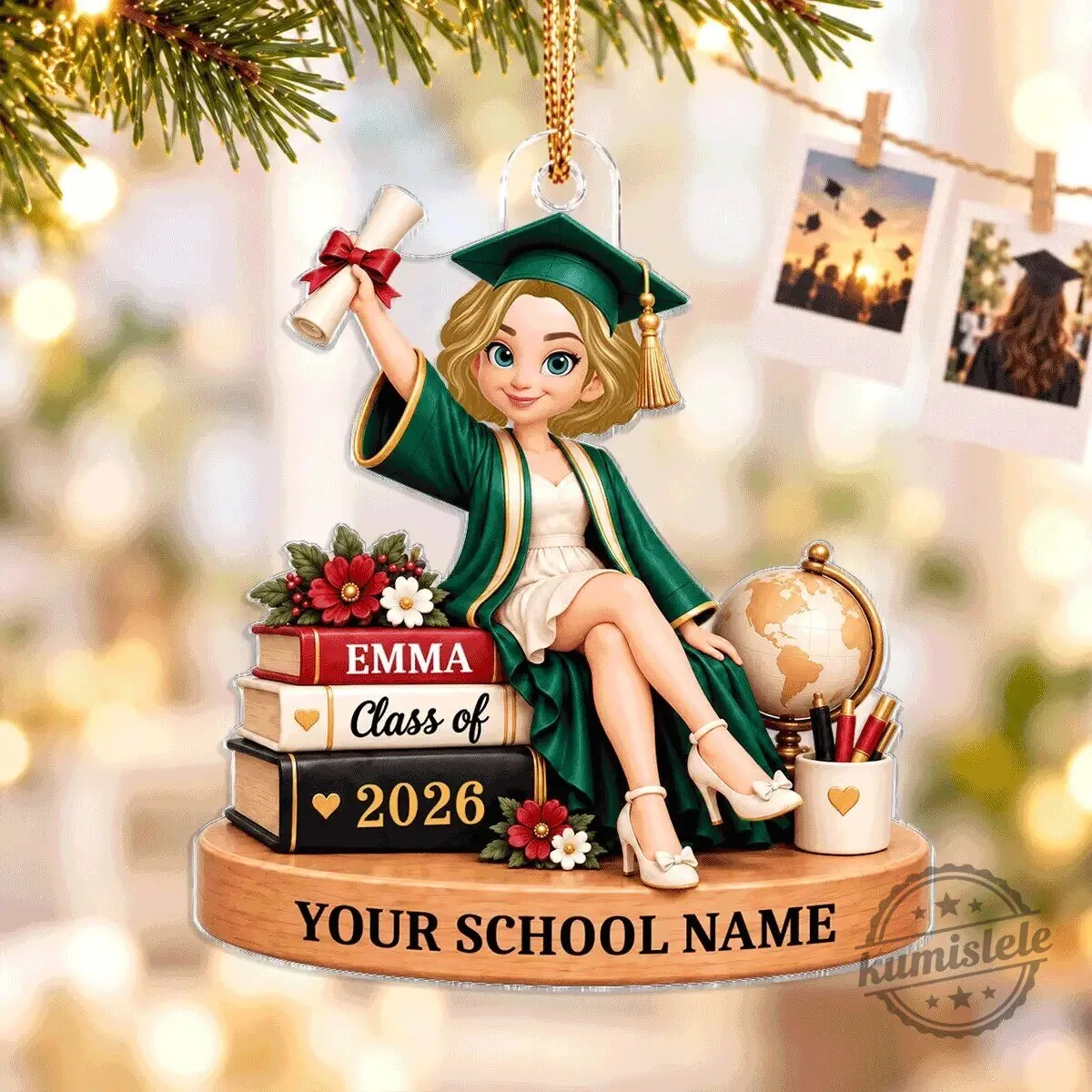Personalized Graduation Girl Class of 2026 Keepsake Acrylic Ornament