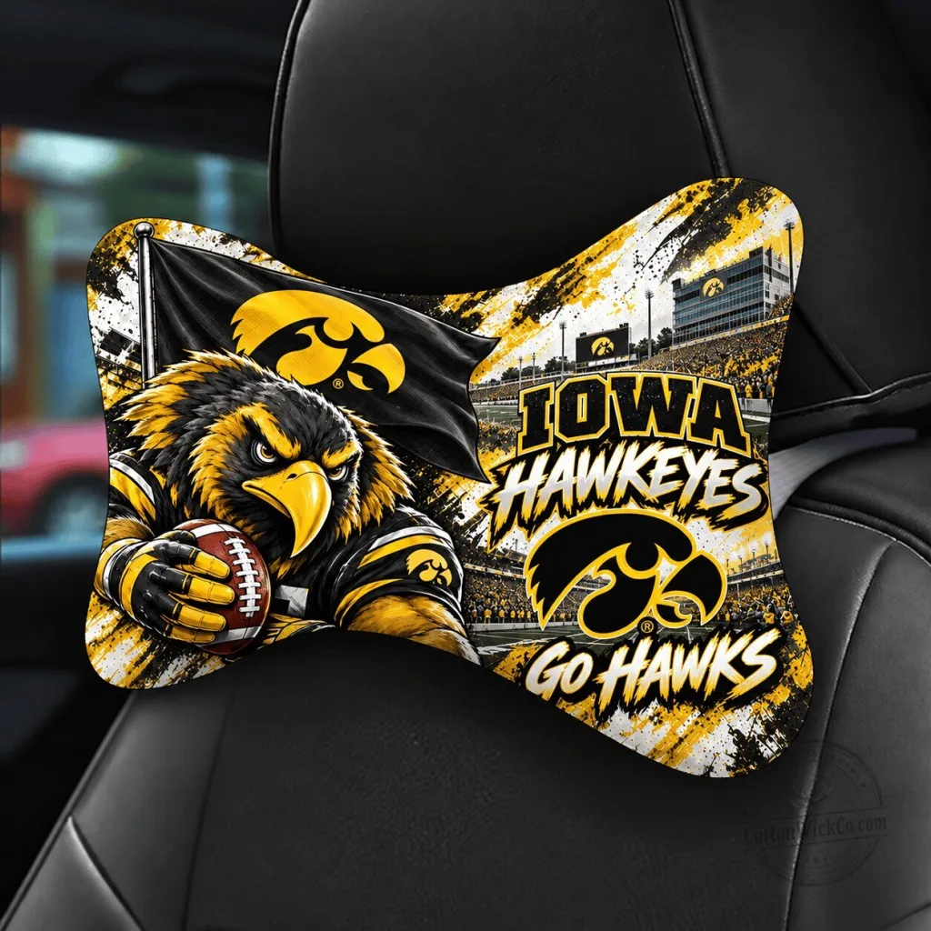 Iowa Hawkeyes Mascot Car Seat Headrest Neck Pillow Iowa Hawkeyes Mascot Car Seat Headrest Neck Pillow