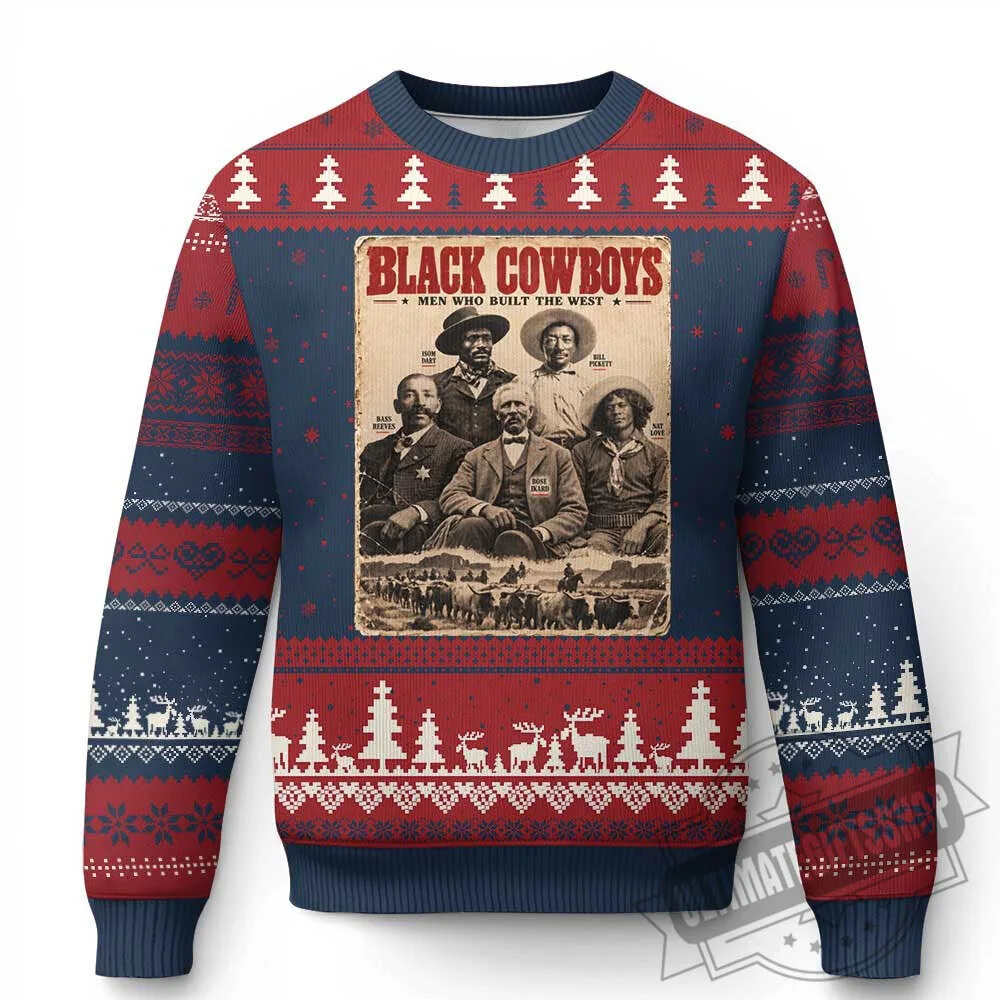 Black Cowboys Ugly Christmas Sweater 3 Black Cowboys Ugly Christmas Sweater