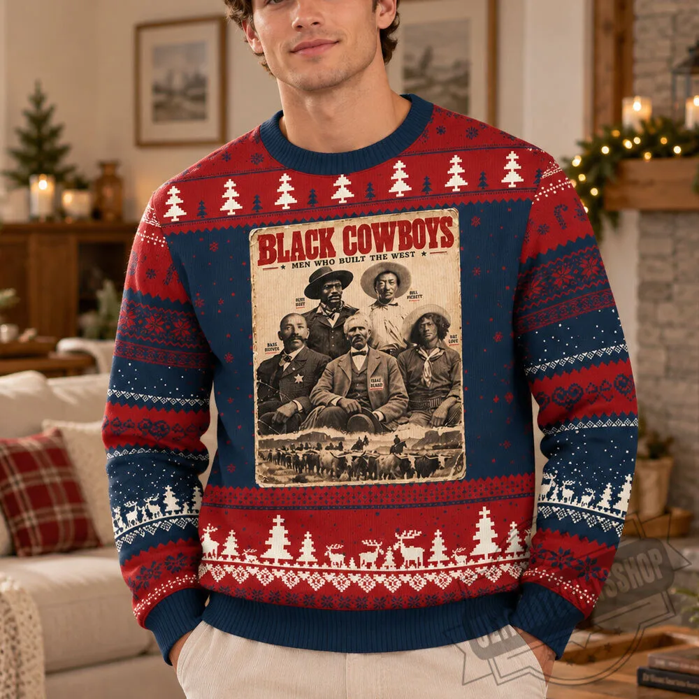 Black Cowboys Ugly Christmas Sweater 5 Black Cowboys Ugly Christmas Sweater