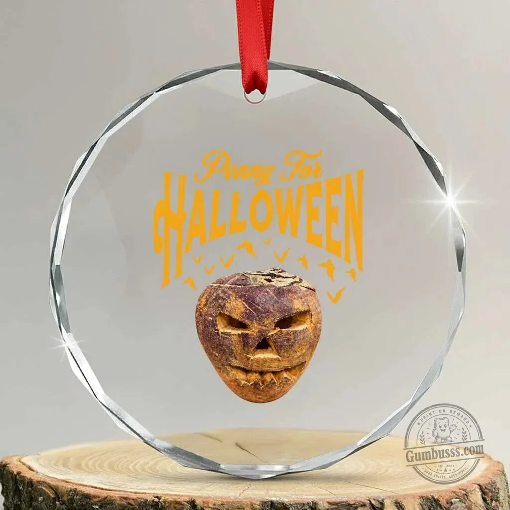 Penny For Halloween Vintage Turnip Lantern Crystal Glass Christmas Ornament 1 Penny For Halloween Vintage Turnip Lantern Crystal Glass Christmas Ornament