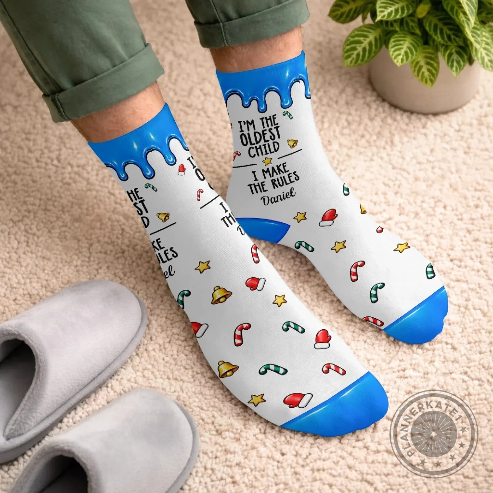 Personalized Oldest Middle Youngest Child Christmas Crew Socks 8 Personalized Oldest Middle Youngest Child Christmas Crew Socks