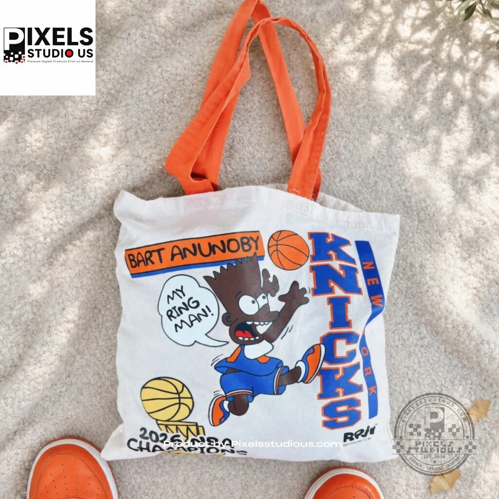 Ray Polanco Jr. Bart Anunoby 2026 NBA Champions Bootleg Knicks Tote Bag 6 Ray Polanco Jr. Bart Anunoby 2026 NBA Champions Bootleg Knicks Tote Bag 3D shirt or sports jersey with all-over print design