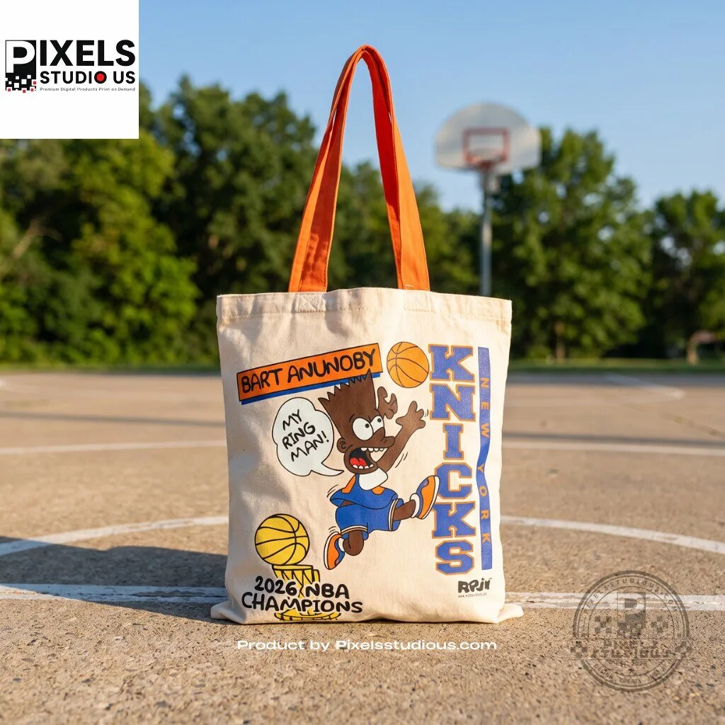 Ray Polanco Jr. Bart Anunoby 2026 NBA Champions Bootleg Knicks Tote Bag 7 Ray Polanco Jr. Bart Anunoby 2026 NBA Champions Bootleg Knicks Tote Bag 3D shirt or sports jersey with all-over print design